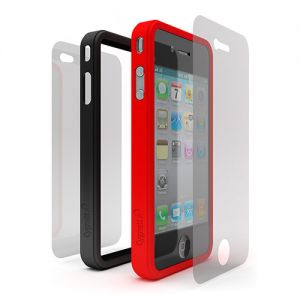 Чехол Cygnett Snap Duo Silicone Frame Red&Black for iPhone 4 (CY0106CPSND)